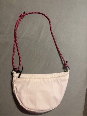 Vans White Half-Moon Crossbody with Pink Strap